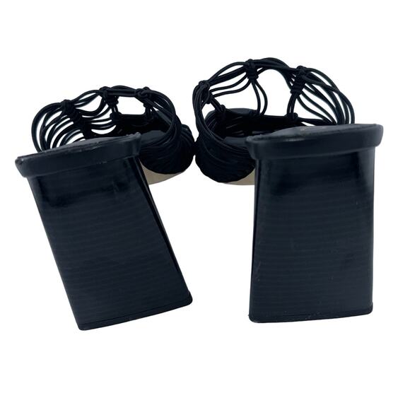 Sam Edelman Laurette Black Strappy Heeled Sandal Square Opened Toe Slip On 7 - Picture 3 of 3